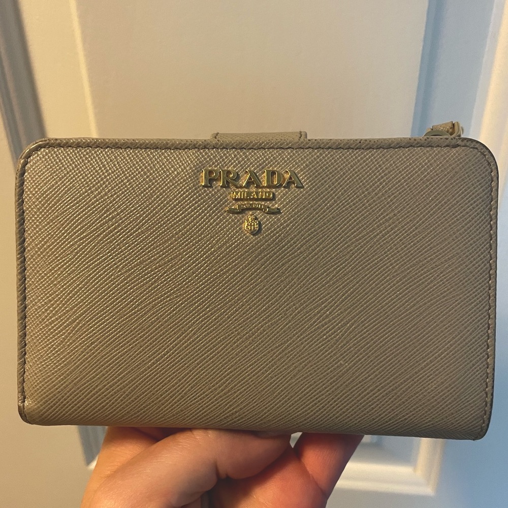 Gray Prada Wallet